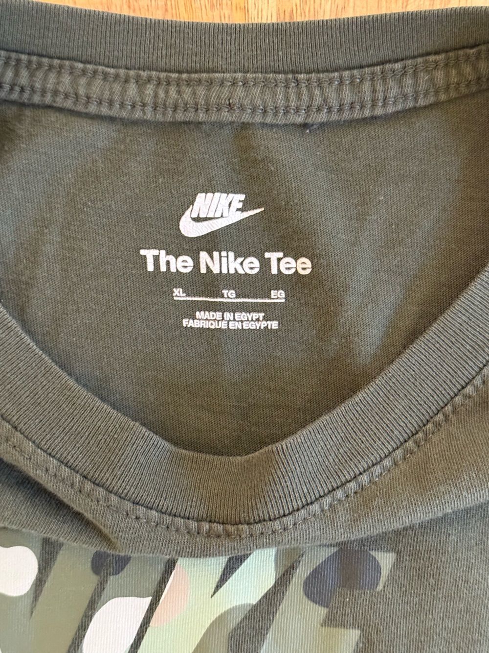 Nike Kids Youth XL Camo Swoosh Hunting Sport Green T-Shirt - Picture 3 of 9